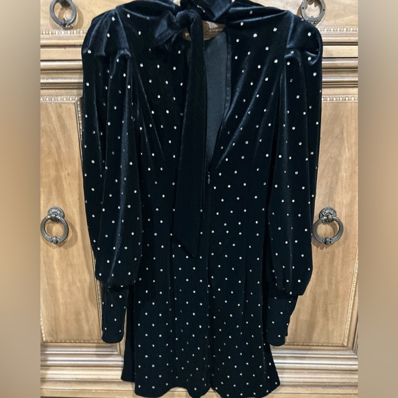 Rebecca Minkoff Velvet Embellished Mini Dress Size 0 - Picture 7 of 10